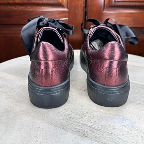 Kennel & Schmenger Metallic Leather Sneakers Women’s 5.5 Ribbon Lace Burgundy - Picture 13 of 14